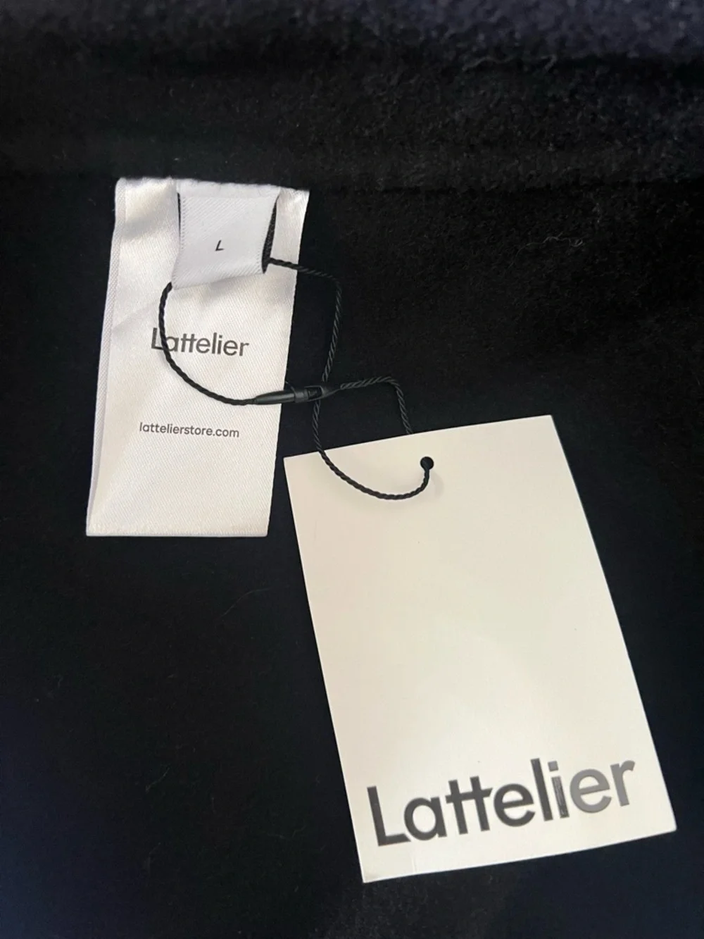 Lattelier Black 100% Wool Oversized Coat Minimalist Long Coat Size L